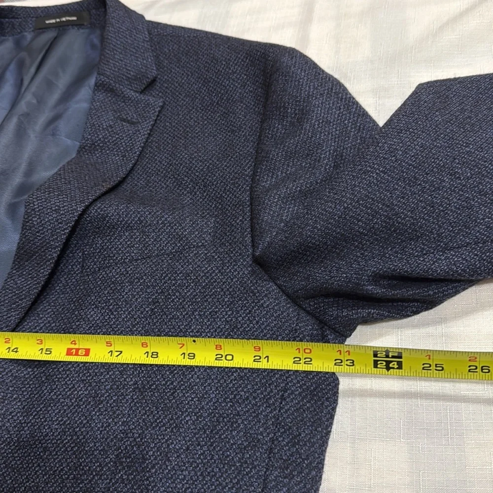 (R1) Kenneth Cole Awearness Slim Fit Navy Wool Sport Coat, Size 46 L men’s